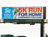Billboard advertising a Habitat 5k fundraiser